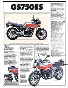 GS/GSX 750 ES, Suzuki full line catalog, Canada '87